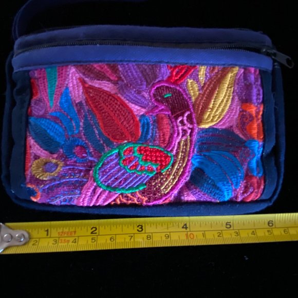 Wristlet from Mexico, embroidered by hand.about 6" long - Picture 9 of 9